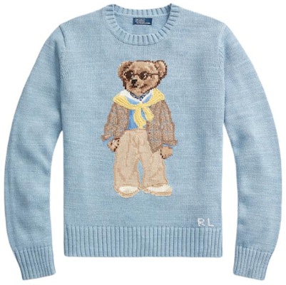 (W) Polo Ralph Lauren SS24 蓝色熊图案宽松针织毛衣. WMPOSWENC020874-450 Buy (W) Polo Ralph Lauren SS24 蓝色熊图案宽松针织毛衣. WMPOSWENC020874-450