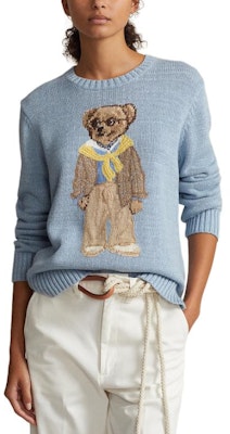 (W) Polo Ralph Lauren SS24 蓝色熊图案宽松针织毛衣. WMPOSWENC020874-450 Shop (W) Polo Ralph Lauren SS24 蓝色熊图案宽松针织毛衣. WMPOSWENC020874-450