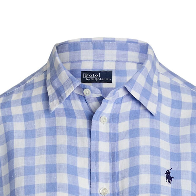 (Women) Polo Ralph Lauren SS24  Blue Colorblock Plaid Logo Embroidered Shirt. 211935130-001 圖 7
