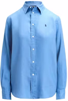 (Women) Polo Ralph Lauren SS24 Blue Oversized Long Sleeve Shirt with Logo Embroidery. WMPOSHTNDO20615-400 (Women) Polo Ralph Lauren SS24 Blue Oversized Long Sleeve Shirt with Logo Embroidery. WMPOSHTNDO20615-400