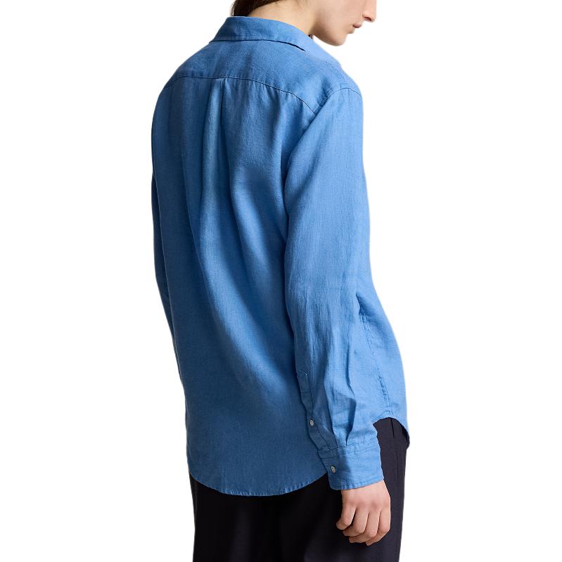 (Women) Polo Ralph Lauren SS24  Blue Oversized Long Sleeve Shirt with Logo Embroidery. WMPOSHTNDO20615-400 圖 4