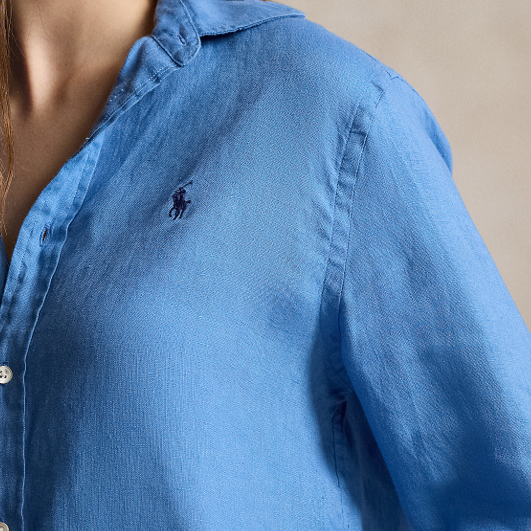 (Women) Polo Ralph Lauren SS24  Blue Oversized Long Sleeve Shirt with Logo Embroidery. WMPOSHTNDO20615-400 圖 7