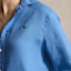 Sizing (W) Polo Ralph Lauren SS24 藍色寬鬆長袖刺繡標誌襯衫。 WMPOSHTNDO20615-400