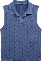 (Women) Polo Ralph Lauren SS24 Blue Sleeveless Knit Top with Logo. WMPOKNINB920159-400 (Women) Polo Ralph Lauren SS24 Blue Sleeveless Knit Top with Logo. WMPOKNINB920159-400