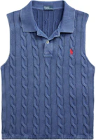 Order (W) Polo Ralph Lauren SS24 藍色無袖針織上衣附Logo。 WMPOKNINB920159-400