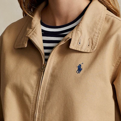 (W) Polo Ralph Lauren SS24 Jaket Kasual Loose Fit Stand Collar Khaki. WMPOOTWN5A20073-250 Details for (W) Polo Ralph Lauren SS24 Jaket Kasual Loose Fit Stand Collar Khaki. WMPOOTWN5A20073-250