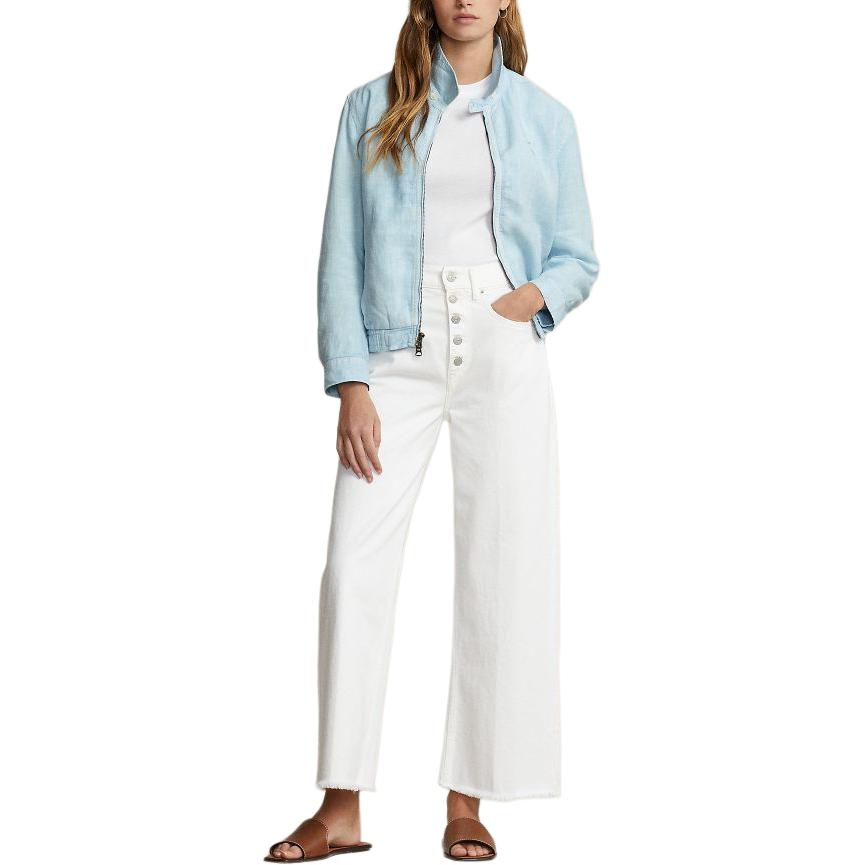 (Women) Polo Ralph Lauren SS24  Embroidered Logo Relaxed Zip Jacket - Ice White. WMPOOTWN5A20050-400 圖 3