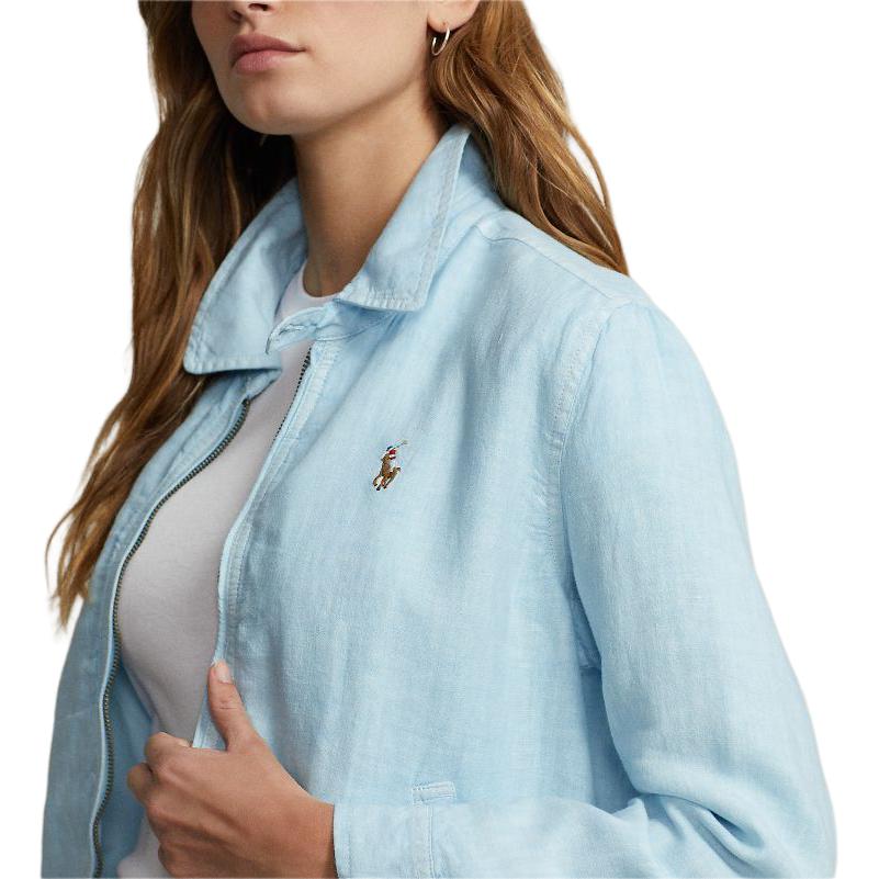 (Women) Polo Ralph Lauren SS24  Embroidered Logo Relaxed Zip Jacket - Ice White. WMPOOTWN5A20050-400 圖 6