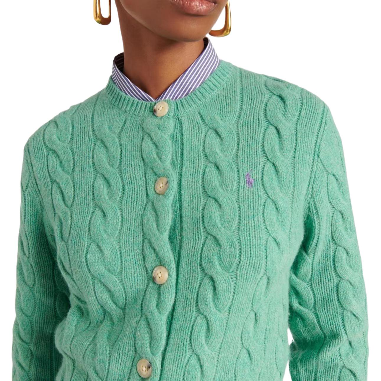 Details for (W) Polo Ralph Lauren SS24绿色长袖针织开衫徽标刺绣 211910443-014