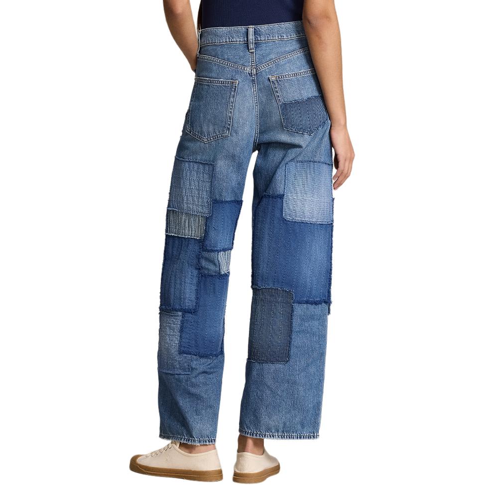 Purchase (W) ポロラルフローレン SS24 ハイウエスト ワイドレッグ クロップドジーンズ ブルー WMPODNMNA820020-400