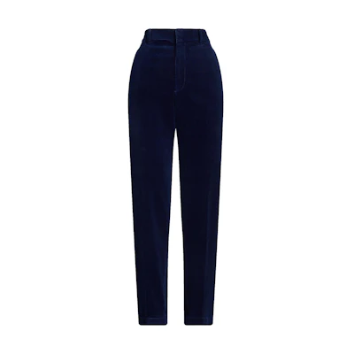 (Women) Polo Ralph Lauren SS24 Indigo High-Waist Tapered Casual Pants with Pockets. WMPOPNTNDL20231-410