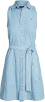 (Women) Polo Ralph Lauren SS24 Indigo Sleeveless A-Line Belted Shirt Dress WMPODRSNFA20704-410 (Women) Polo Ralph Lauren SS24 Indigo Sleeveless A-Line Belted Shirt Dress WMPODRSNFA20704-410