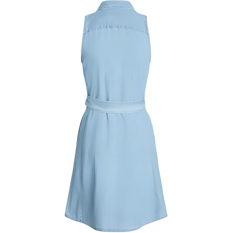 Lookbook (Women) Polo Ralph Lauren SS24  Indigo Sleeveless A-Line Belted Shirt Dress WMPODRSNFA20704-410