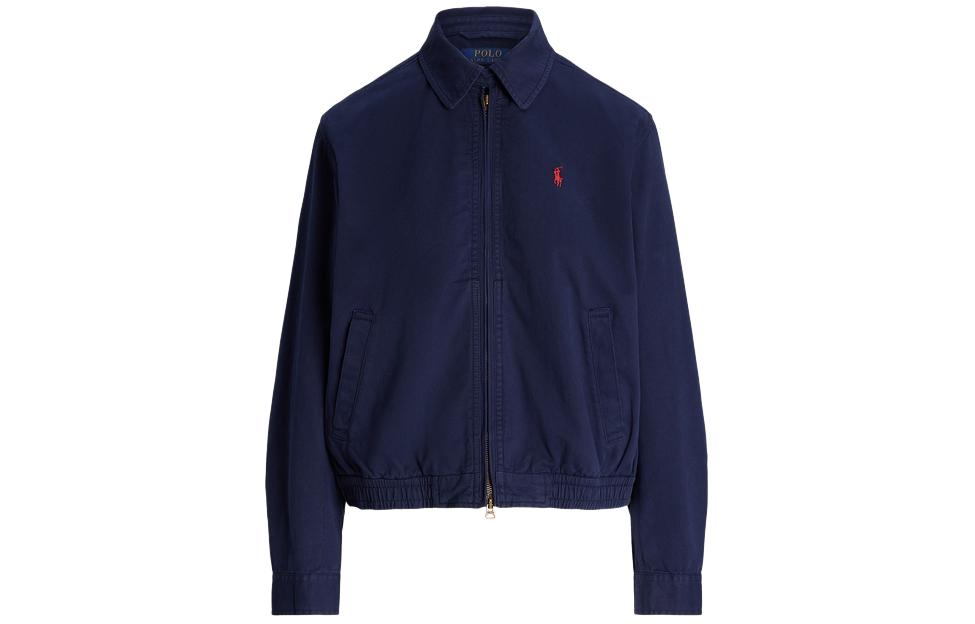 (Women) Polo Ralph Lauren SS24  Navy Loose Fit Jacket with Logo Embroidery. WMPOOTWN5A20070-410