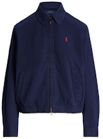 (Women) Polo Ralph Lauren SS24 Navy Loose Fit Jacket with Logo Embroidery. WMPOOTWN5A20070-410 (Women) Polo Ralph Lauren SS24 Navy Loose Fit Jacket with Logo Embroidery. WMPOOTWN5A20070-410