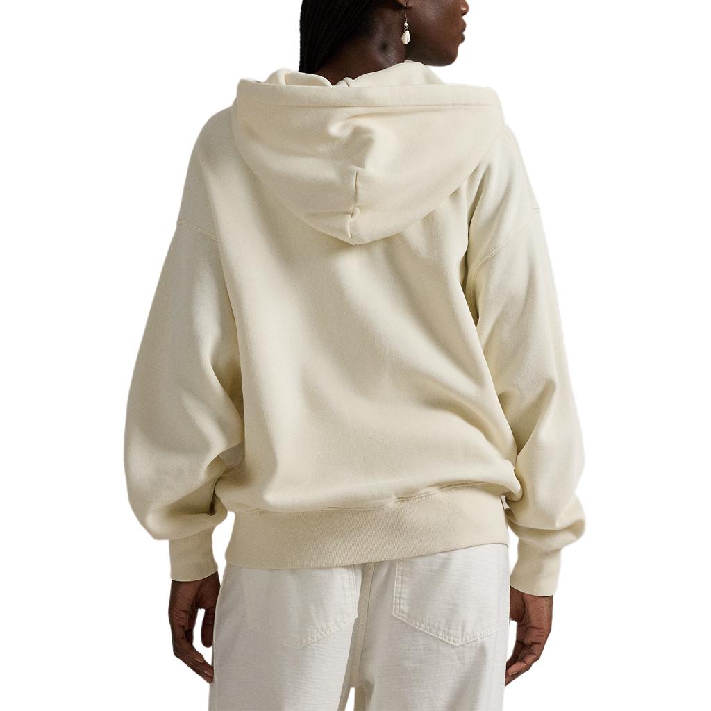 (Women) Polo Ralph Lauren SS24  Oversized Zip Hoodie Milk White with Logo Patch. WMPOKNINFB20674-100 圖 5