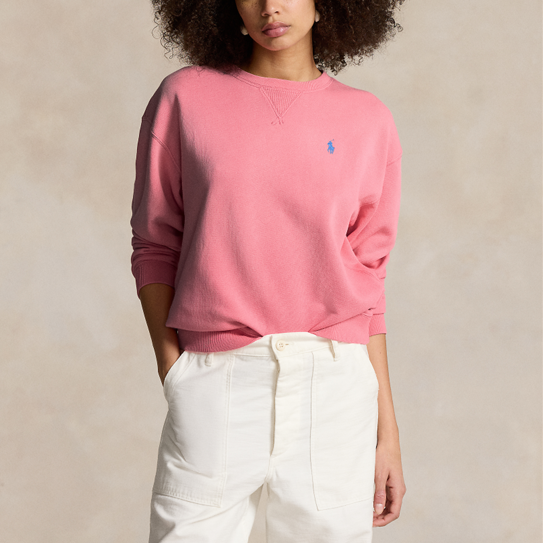 (Women) Polo Ralph Lauren SS24  Pink Logo Embroidered Crewneck Pullover Sweatshirt. WMPOKNINFB20647-670 圖 4