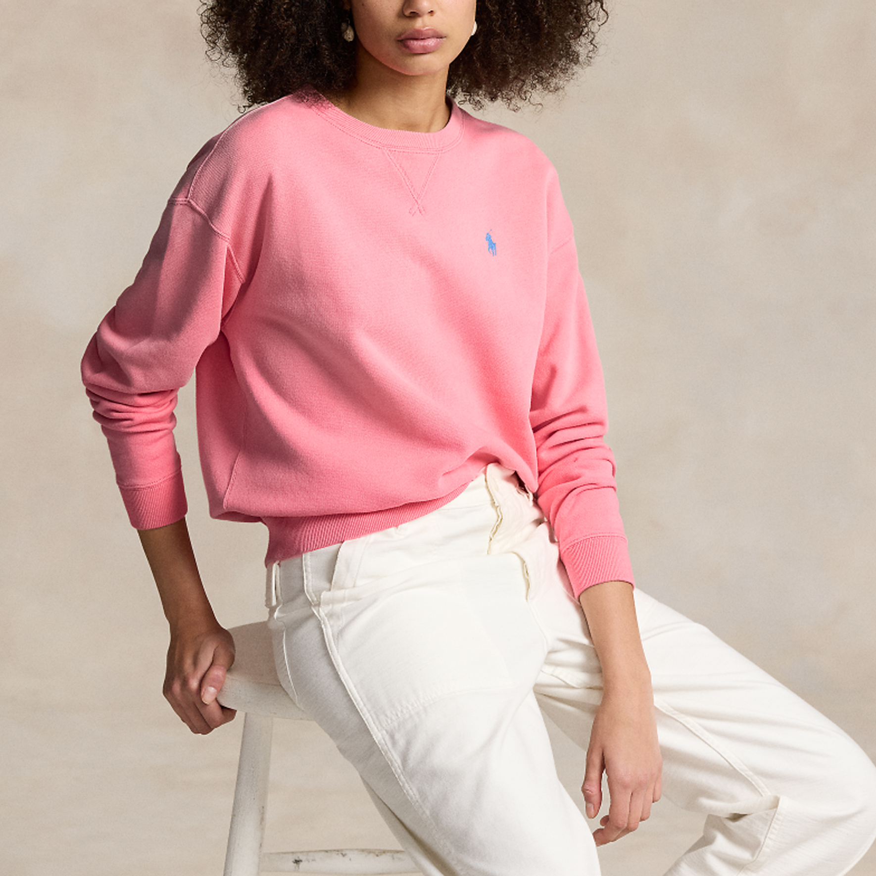 (Women) Polo Ralph Lauren SS24  Pink Logo Embroidered Crewneck Pullover Sweatshirt. WMPOKNINFB20647-670 圖 5