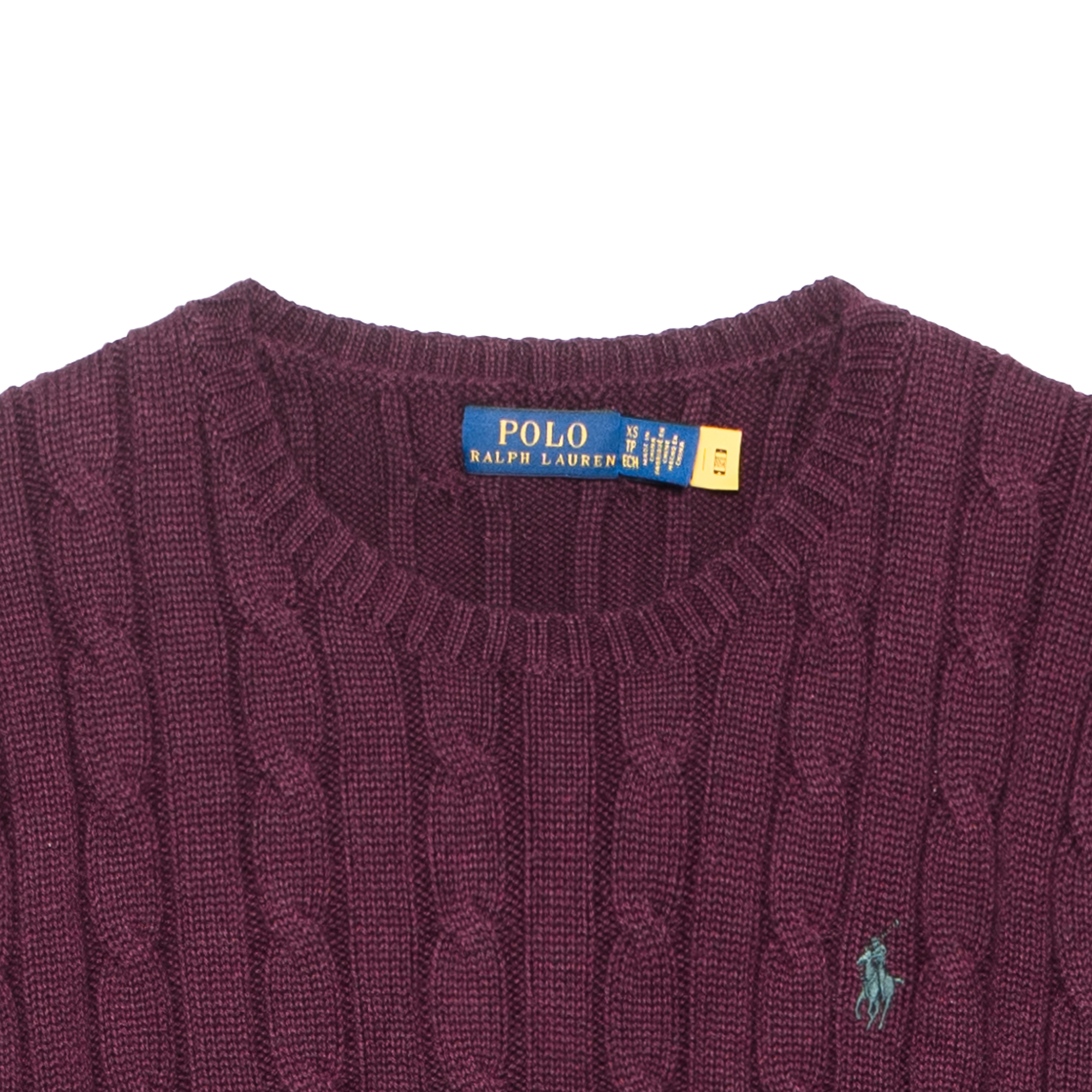 (Women) Polo Ralph Lauren SS24  Purple Cable-Knit Sweater with Logo Embroidery. 211570012-142 圖 4