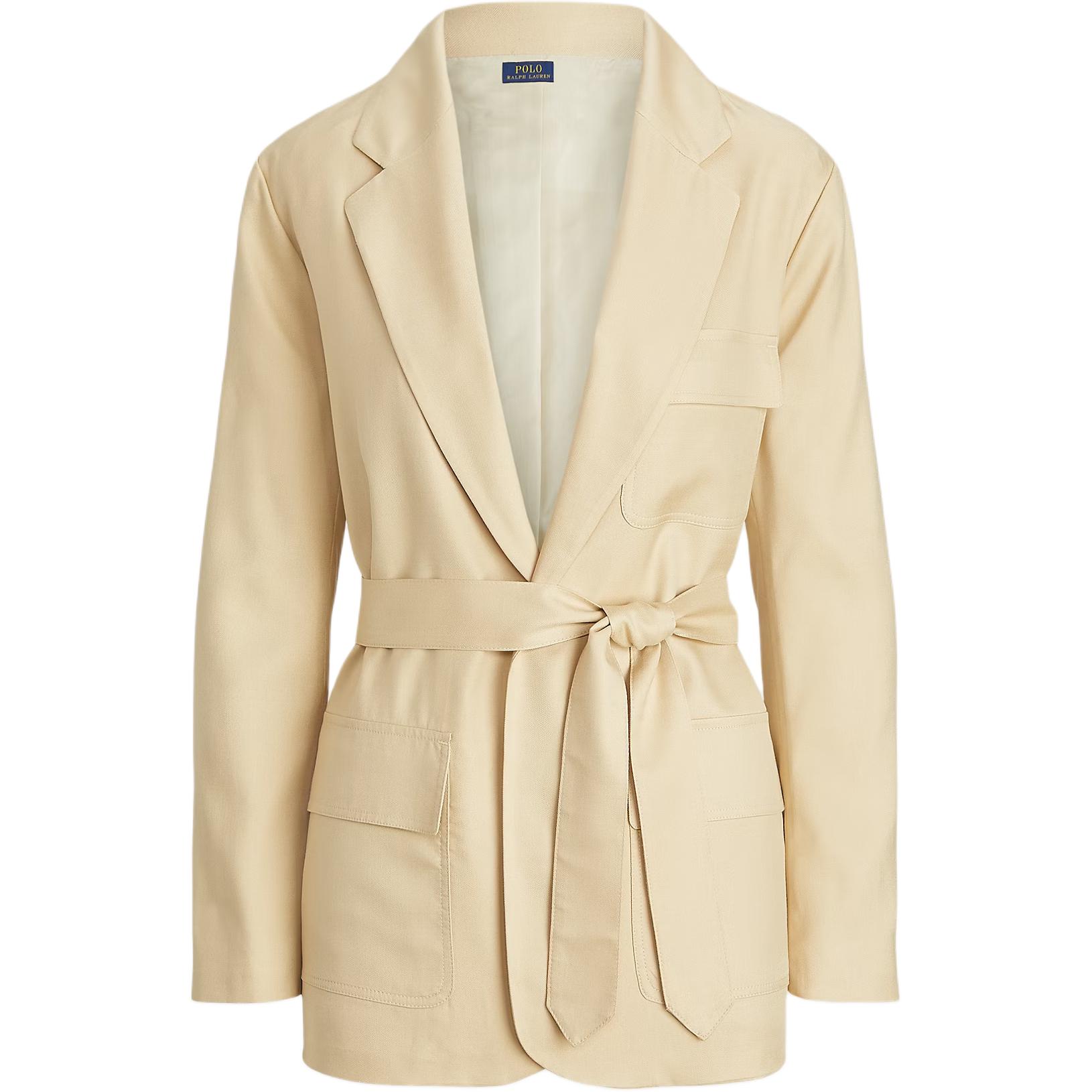 (Women) Polo Ralph Lauren SS24  Silk Wool Belted Long Sleeve Blazer - Loose Fit WMPOOTWN5V20134-101