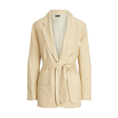 (Women) Polo Ralph Lauren SS24 Silk Wool Belted Long Sleeve Blazer - Loose Fit WMPOOTWN5V20134-101