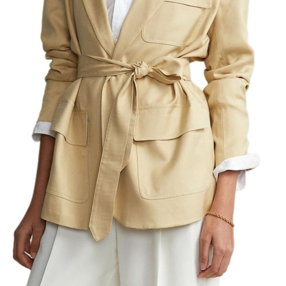 Details for (W) Polo Ralph Lauren SS24 絲羊毛長袖腰帶西裝外套-寬鬆版 WMPOOTWN5V20134-101