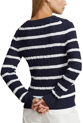 (Women) Polo Ralph Lauren SS24 Slim-Fit Color-Block Knit Striped Sweater WMPOSWENC020873-410 Shop (Women) Polo Ralph Lauren SS24 Slim-Fit Color-Block Knit Striped Sweater WMPOSWENC020873-410