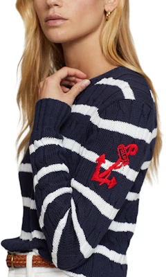 (Women) Polo Ralph Lauren SS24 Slim-Fit Color-Block Knit Striped Sweater WMPOSWENC020873-410 Purchase (Women) Polo Ralph Lauren SS24 Slim-Fit Color-Block Knit Striped Sweater WMPOSWENC020873-410