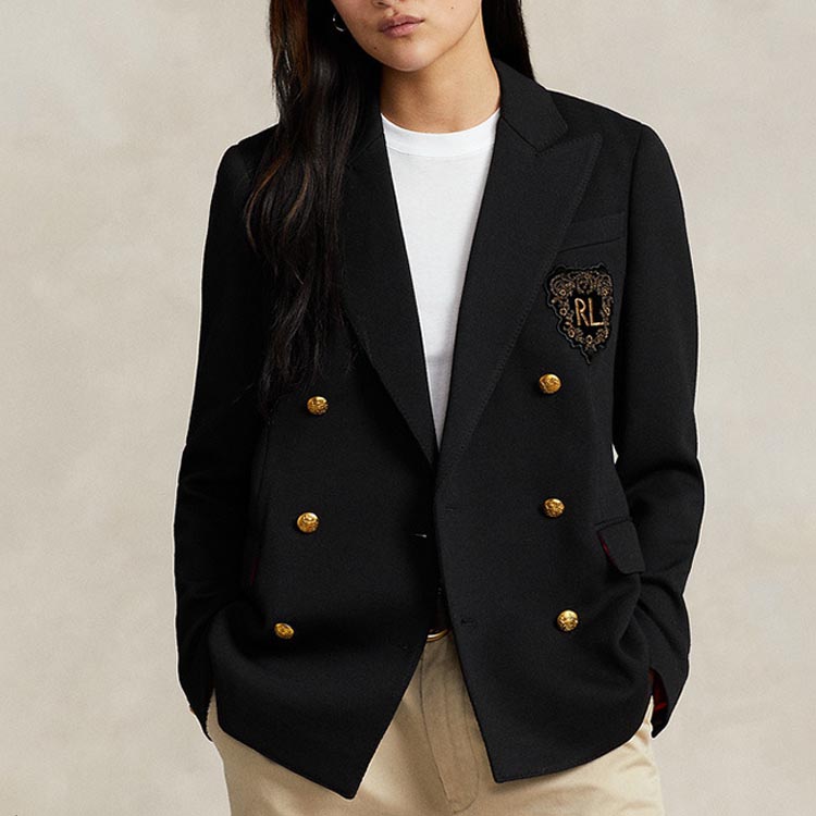 Lookbook (W) Polo Ralph Lauren SS24 修身版黑色雙排扣標誌西裝外套 WMPOOTWN5V20229-001