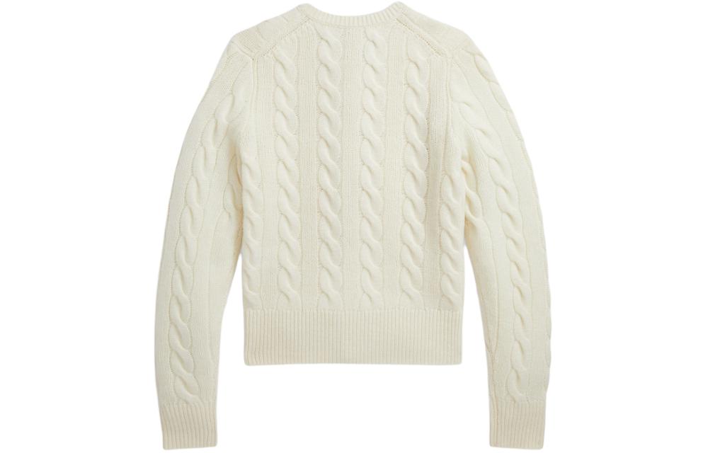 (Women) Polo Ralph Lauren SS24  Slim Fit Cable Knit Long Sleeve Sweater White WMPOSWENDW20256-101 圖 3