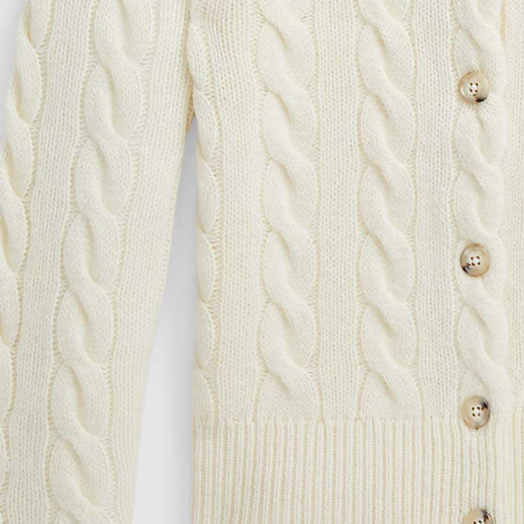 (Women) Polo Ralph Lauren SS24  Slim Fit Cable Knit Long Sleeve Sweater White WMPOSWENDW20256-101 圖 5