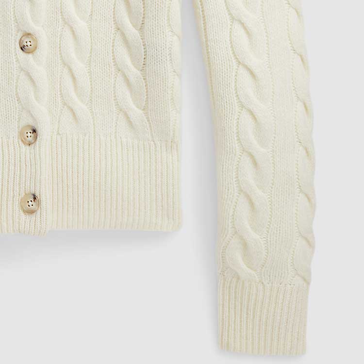 (Women) Polo Ralph Lauren SS24  Slim Fit Cable Knit Long Sleeve Sweater White WMPOSWENDW20256-101 圖 6