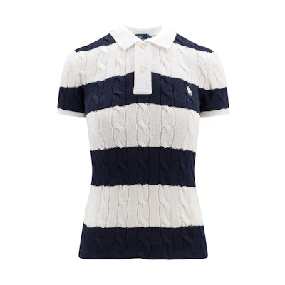(Women) Polo Ralph Lauren SS24 Slim Fit Colorblock Knit Embroidered Polo Shirt. 211943043-002