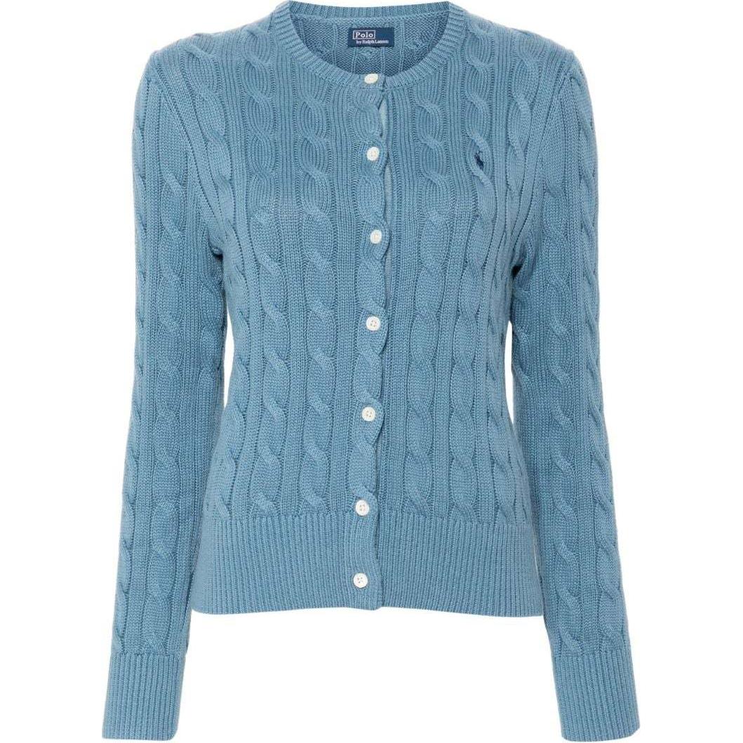 (Women) Polo Ralph Lauren SS24  Slim Fit Sky Blue Cable Knit Crewneck Cardigan. 211891643-016 圖 2