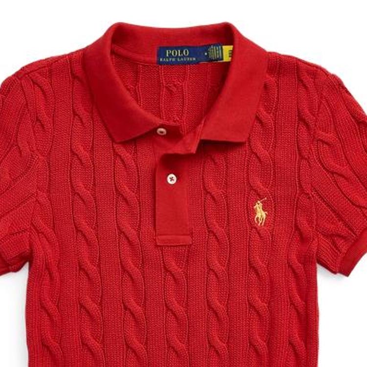 (Women) Polo Ralph Lauren SS24  Slim Fit Solid Ribbed Polo Shirt Red WMPOKNINCU20897-620 圖 6