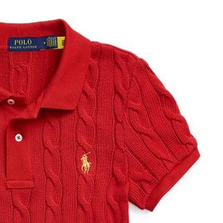 (Women) Polo Ralph Lauren SS24  Slim Fit Solid Ribbed Polo Shirt Red WMPOKNINCU20897-620 圖 7