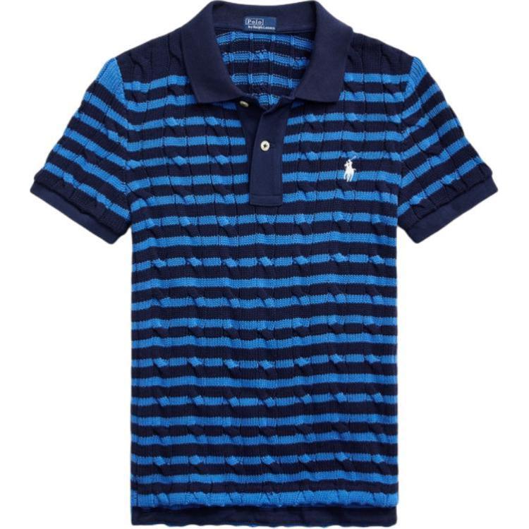 (Women) Polo Ralph Lauren SS24  Slim Fit Striped Embroidered Logo Polo Shirt Navy. WMPOKNINB920167-410 圖 2
