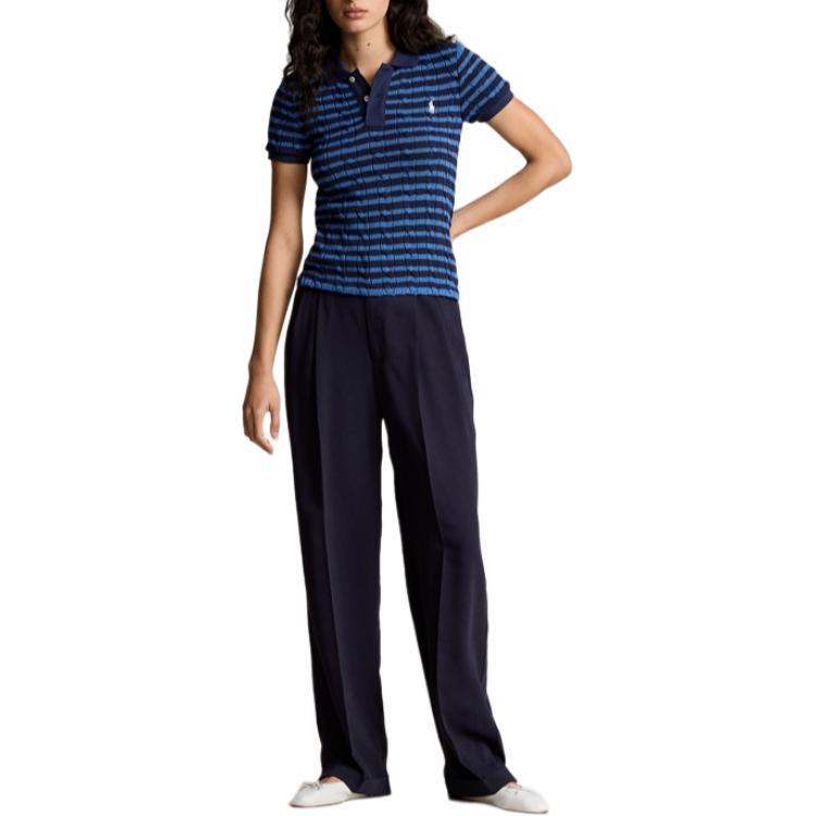 (Women) Polo Ralph Lauren SS24  Slim Fit Striped Embroidered Logo Polo Shirt Navy. WMPOKNINB920167-410 圖 3