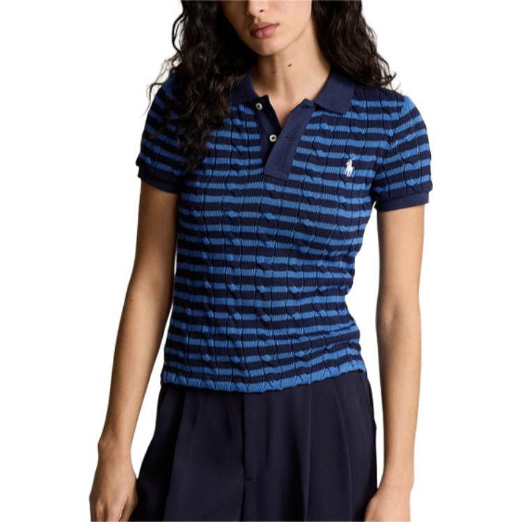 (Women) Polo Ralph Lauren SS24  Slim Fit Striped Embroidered Logo Polo Shirt Navy. WMPOKNINB920167-410 圖 4