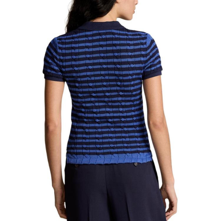 (Women) Polo Ralph Lauren SS24  Slim Fit Striped Embroidered Logo Polo Shirt Navy. WMPOKNINB920167-410 圖 5