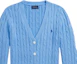 Shop (Women) Polo Ralph Lauren SS24 Slim Fit V-neck Knit Cardigan Blue. WMPOSWENDW20247-400