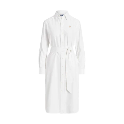 (Women) Polo Ralph Lauren SS24 Solid Button-Up Long Sleeve Casual Dress White WMPODRSNFA20589-100