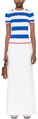 (W) ポロ ラルフ ローレン SS24 ストライプ カラーブロック ニット 白 Tシャツ 半袖 211924445-001 Lookbook (W) ポロ ラルフ ローレン SS24 ストライプ カラーブロック ニット 白 Tシャツ 半袖 211924445-001