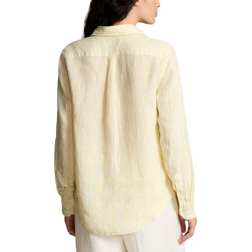 (Women) Polo Ralph Lauren SS24  Striped Logo Embroidered Loose Shirt Coastal Yellow. WMPOSHTNDO20616-700 圖 5