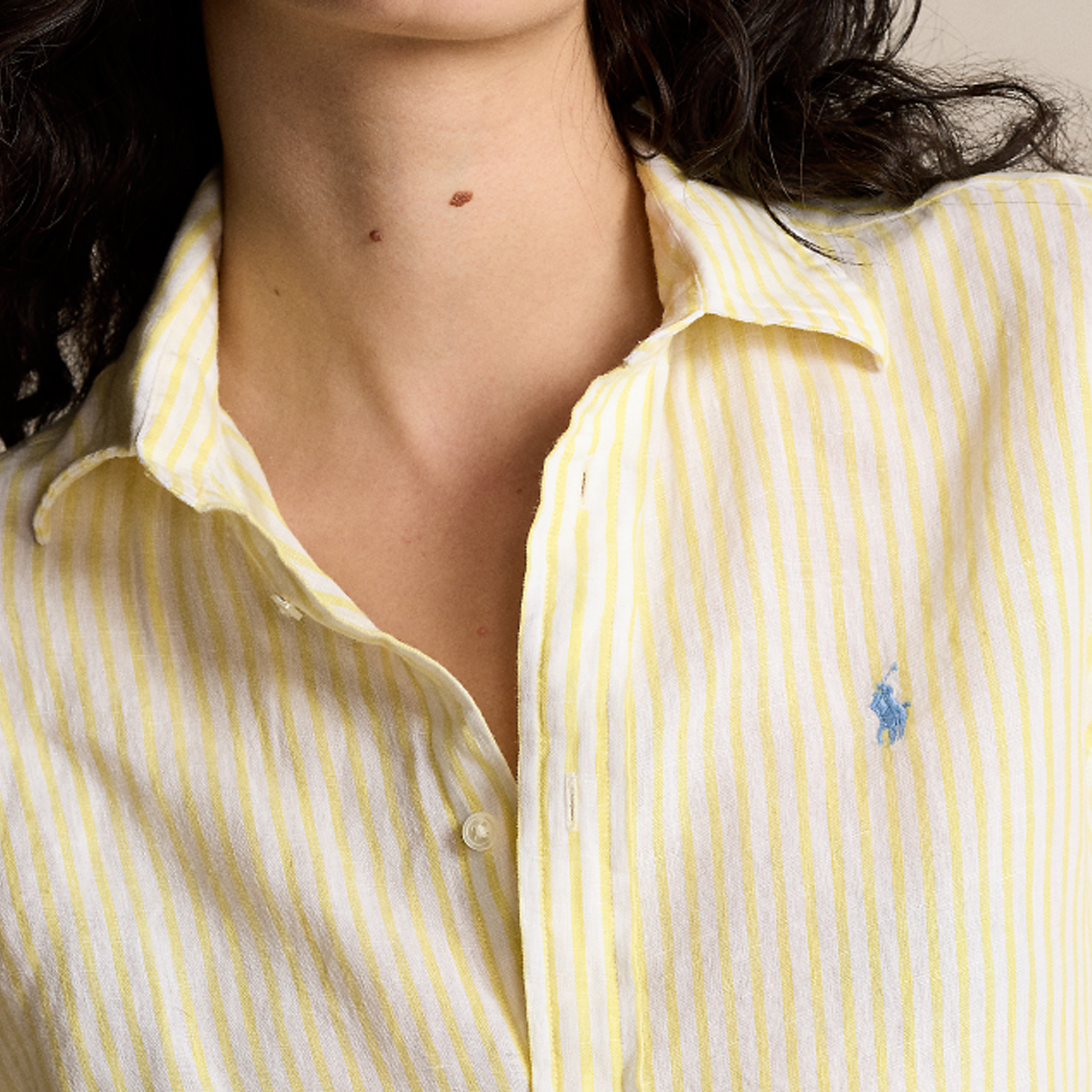 (Women) Polo Ralph Lauren SS24  Striped Logo Embroidered Loose Shirt Coastal Yellow. WMPOSHTNDO20616-700 圖 6