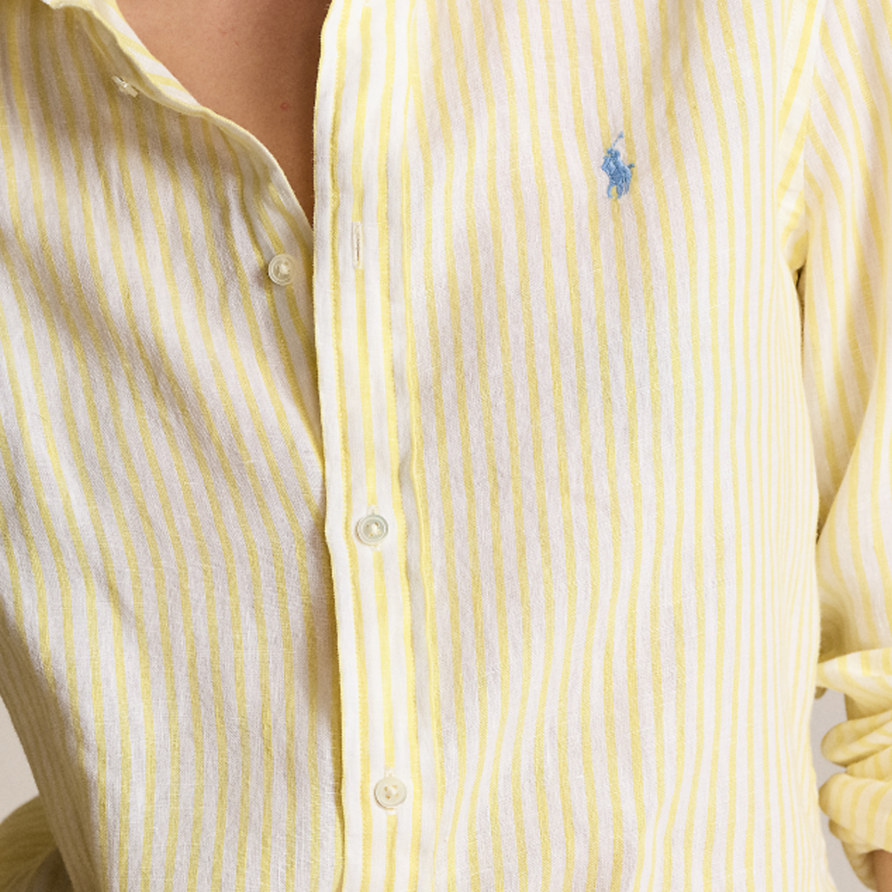 (Women) Polo Ralph Lauren SS24  Striped Logo Embroidered Loose Shirt Coastal Yellow. WMPOSHTNDO20616-700 圖 7