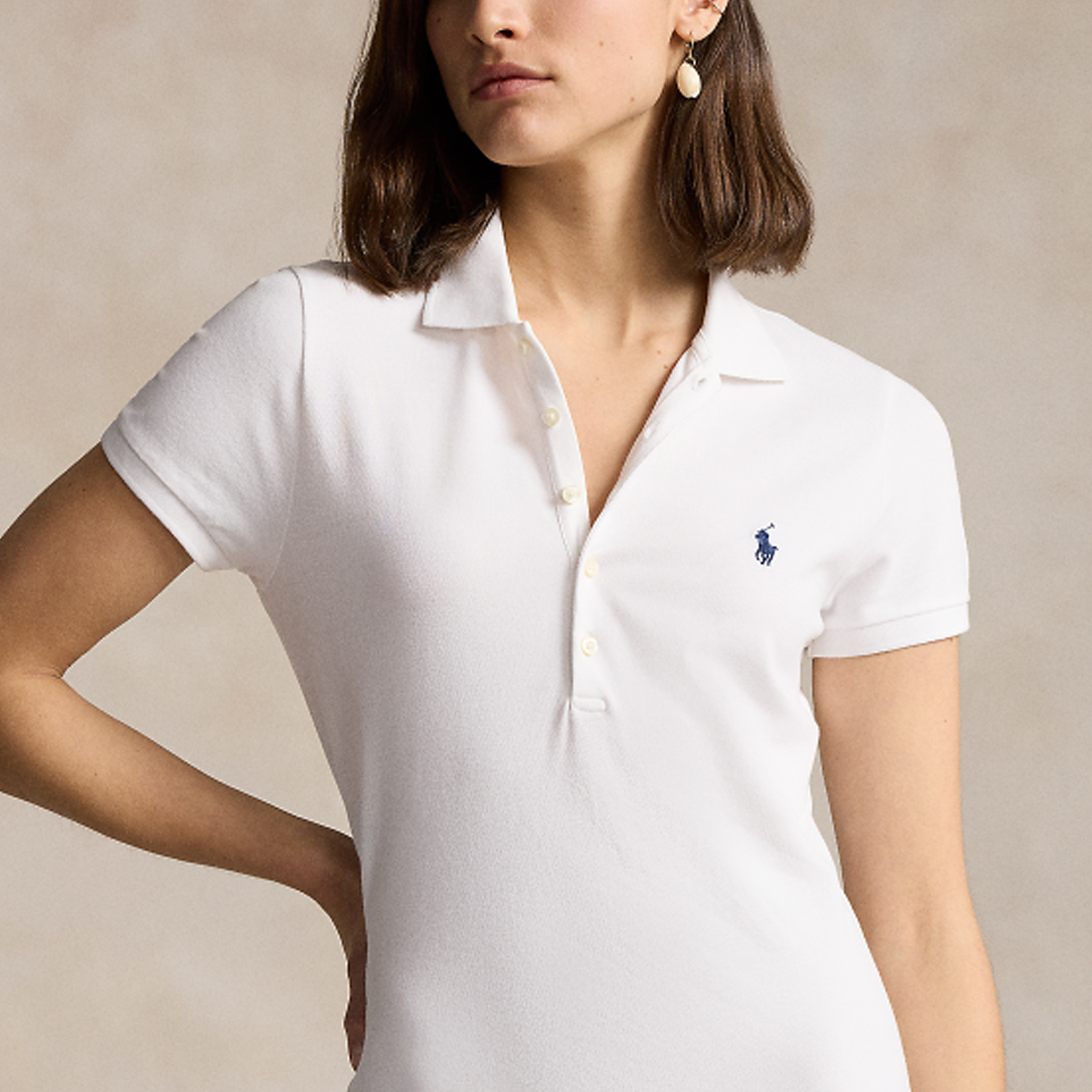 Details for (W) Polo Ralph Lauren SS24 白色刺绣标志A字短袖连衣裙 WMPODRSNFA20683-100