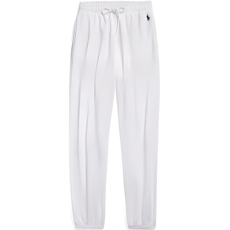 (Women) Polo Ralph Lauren SS24  White Long Casual Pants with Logo Embroidery. WMPOPNTNBQ20249-100
