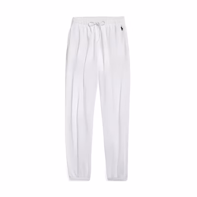 (Women) Polo Ralph Lauren SS24 White Long Casual Pants with Logo Embroidery. WMPOPNTNBQ20249-100