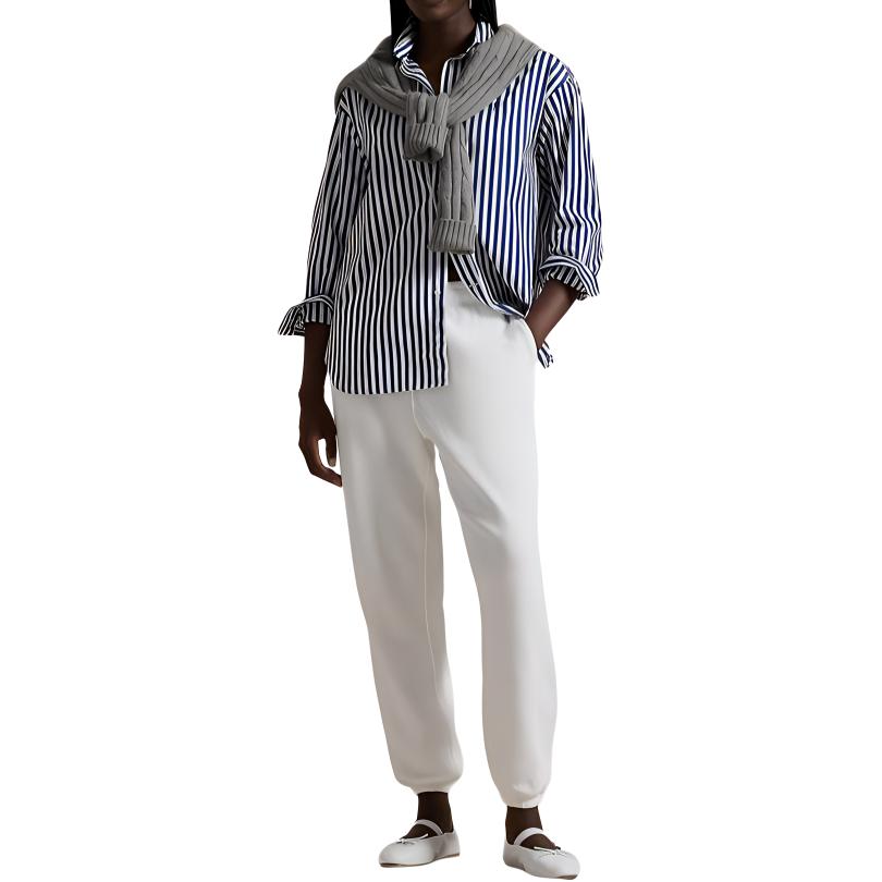 Lookbook (W) Polo Ralph Lauren SS24 白色長版休閒褲附品牌刺繡. WMPOPNTNBQ20249-100